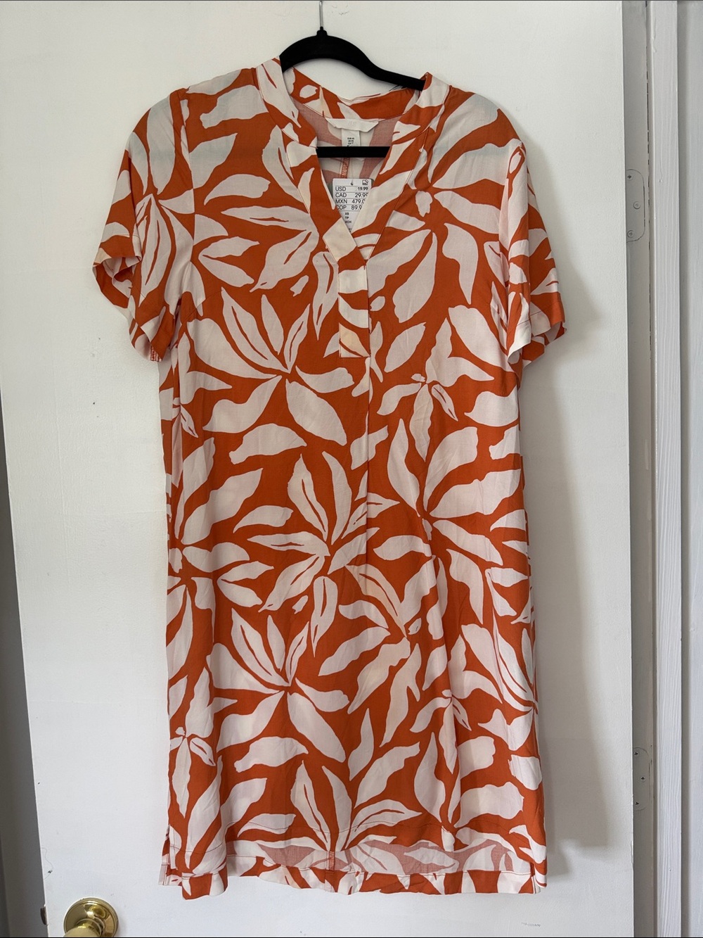 H&M Orange and White Floral Maxi Dress